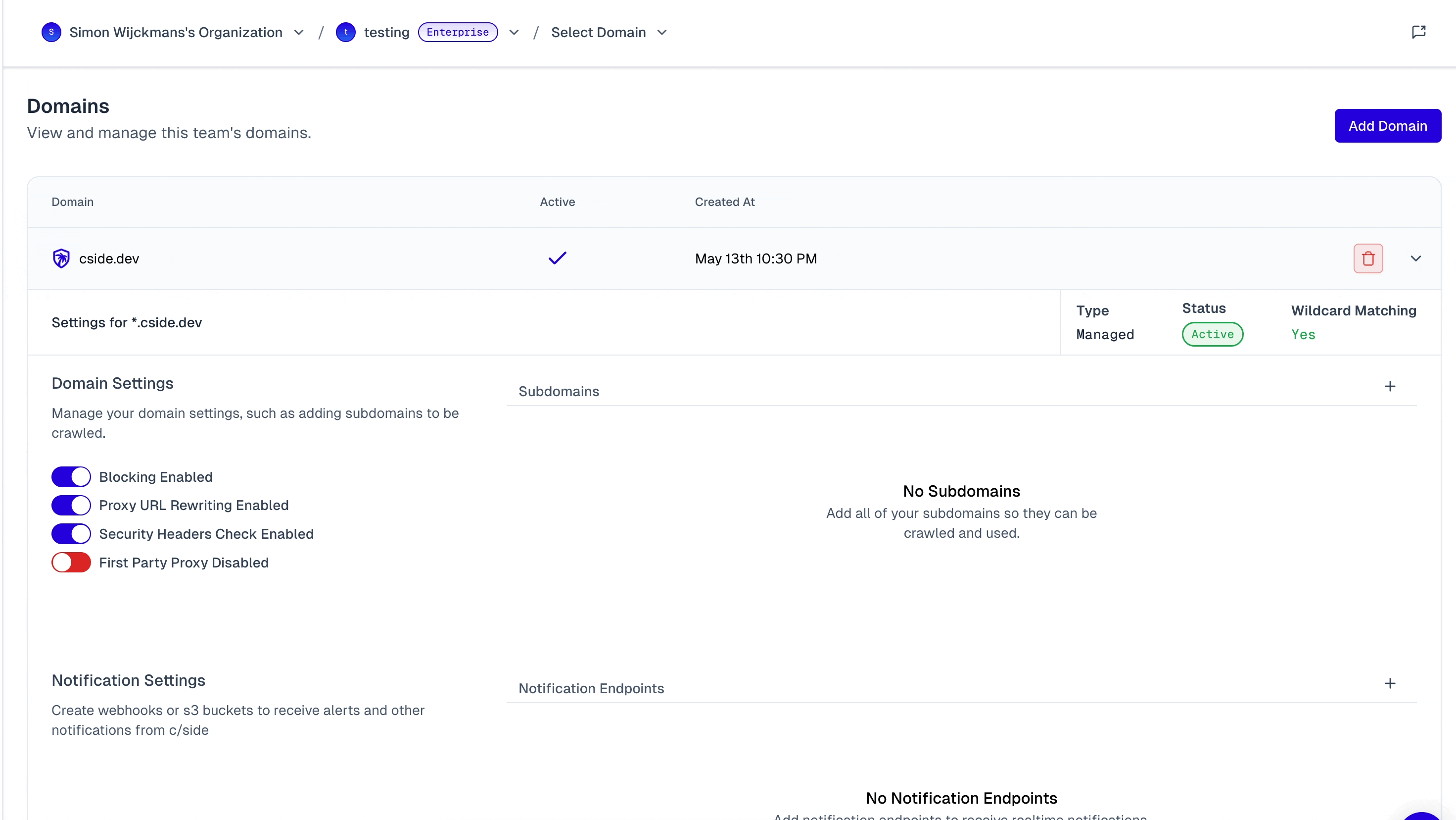 Custom script and domain exclusions
