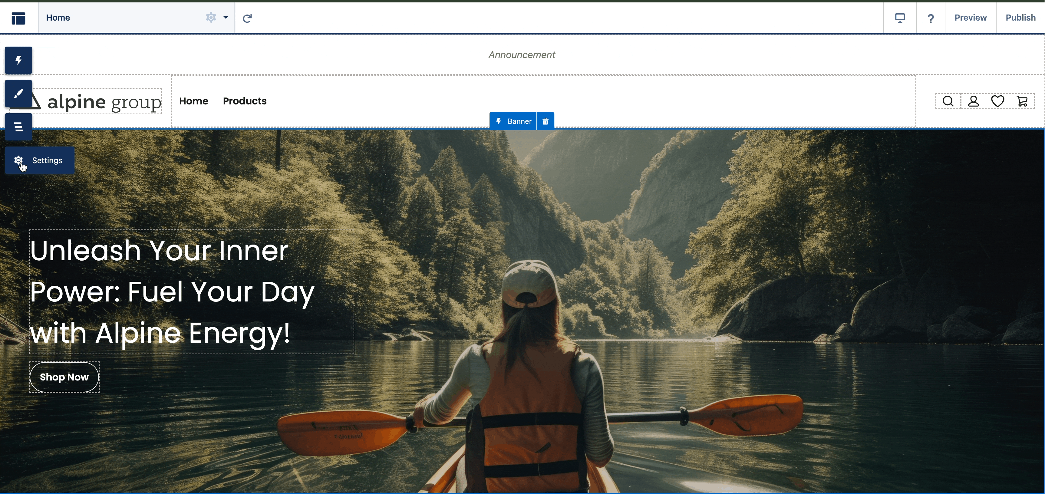 Salesforce Lighting Builder settings