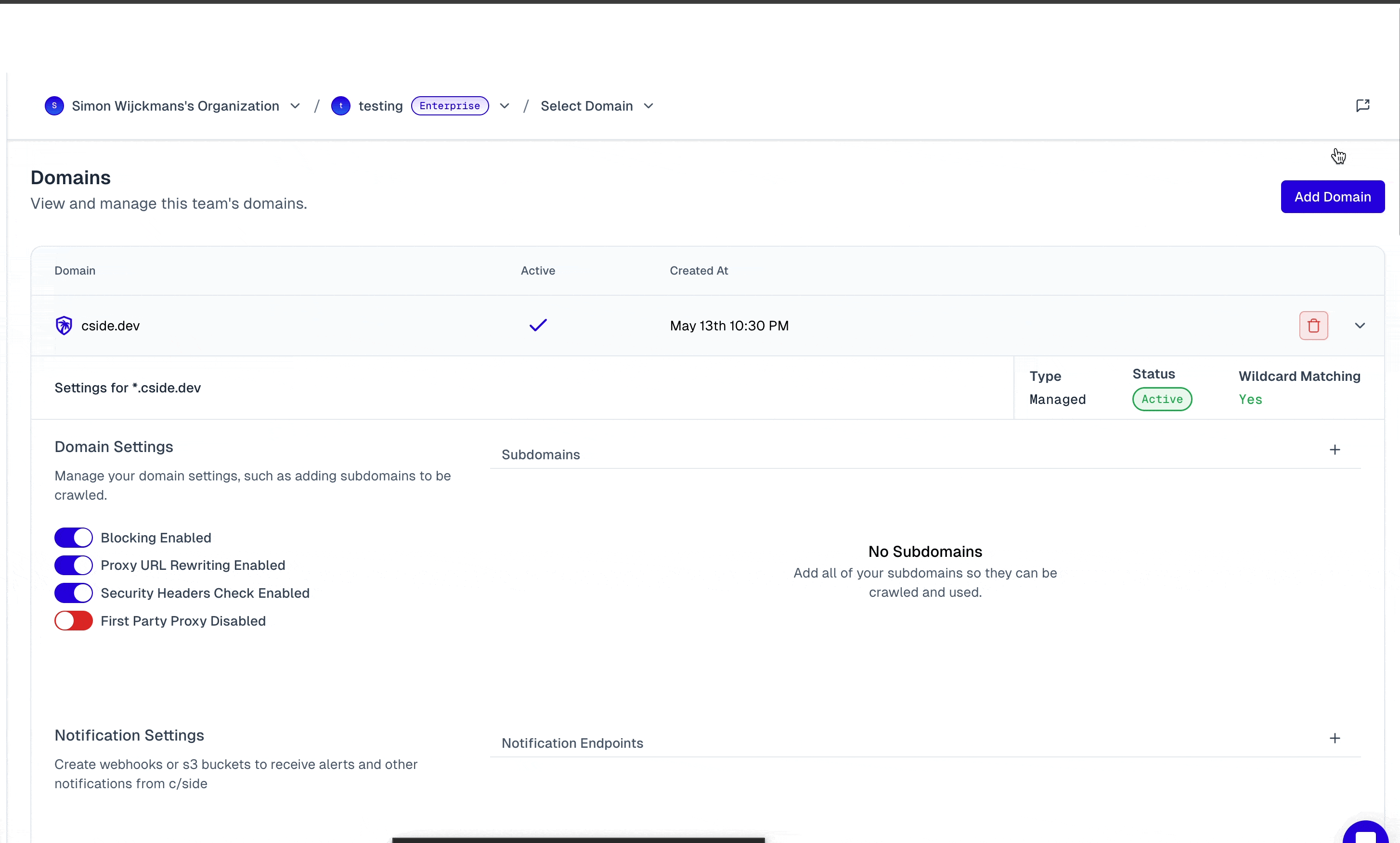 Manage scripts in cside