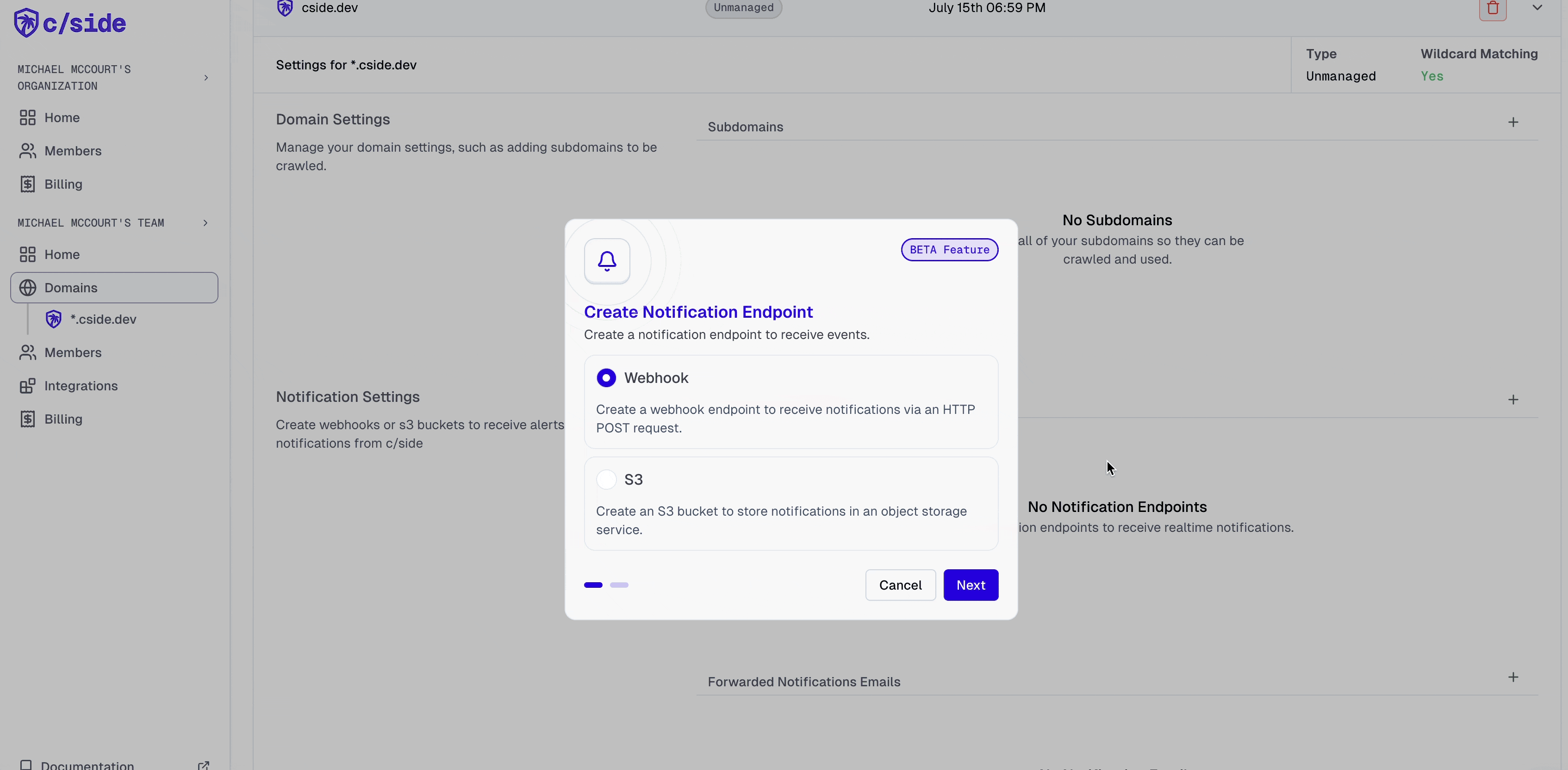 S3-bucketnotificaties in cside