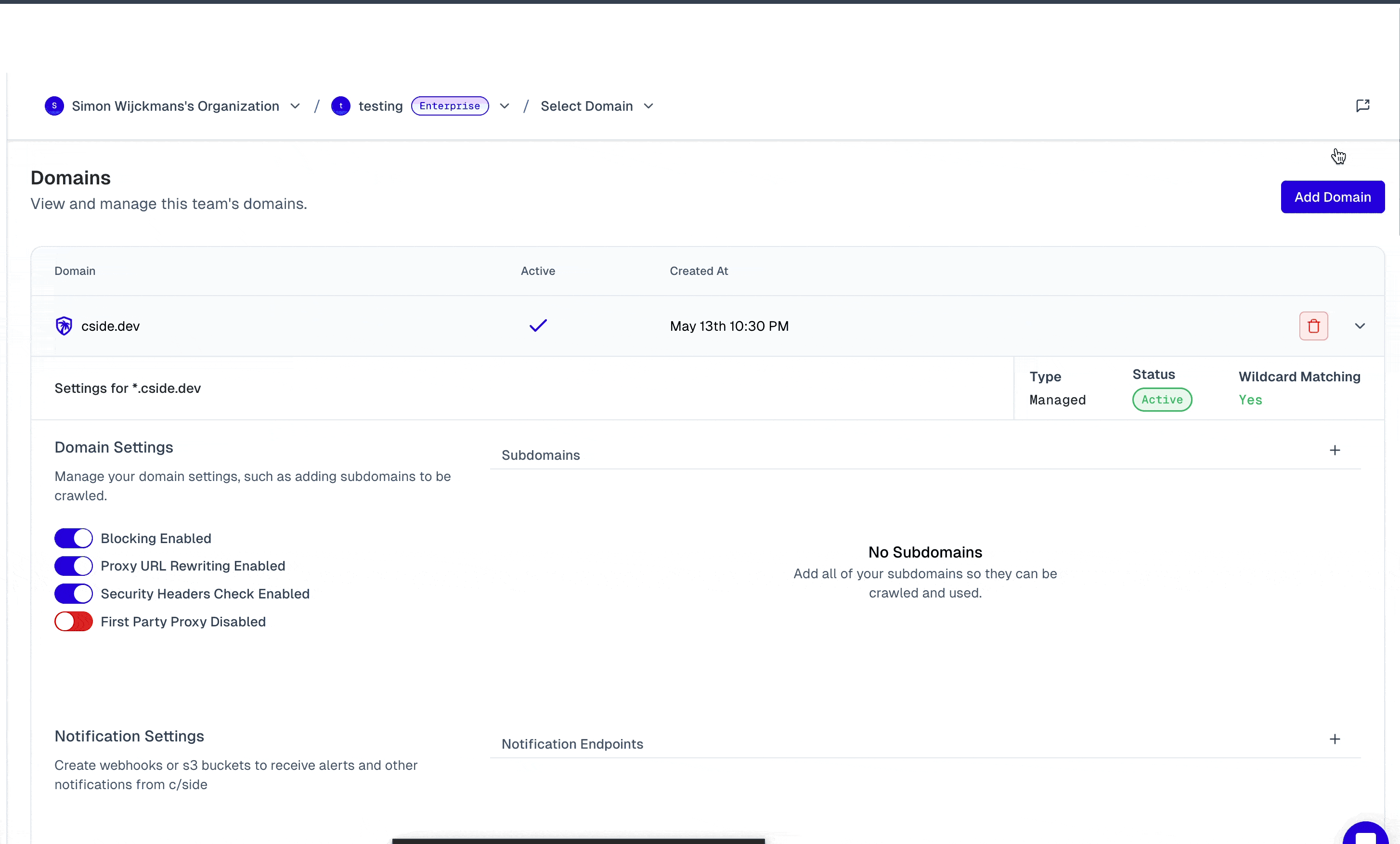 Scripts beheren in cside